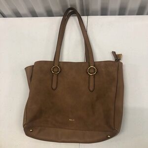Relic Brown leather tote bag with gold hardware